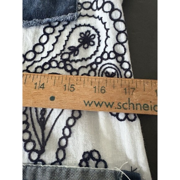 Adore Duster Size M White & Demin Paisley Embroidery Studded Long Vest - Picture 8 of 12